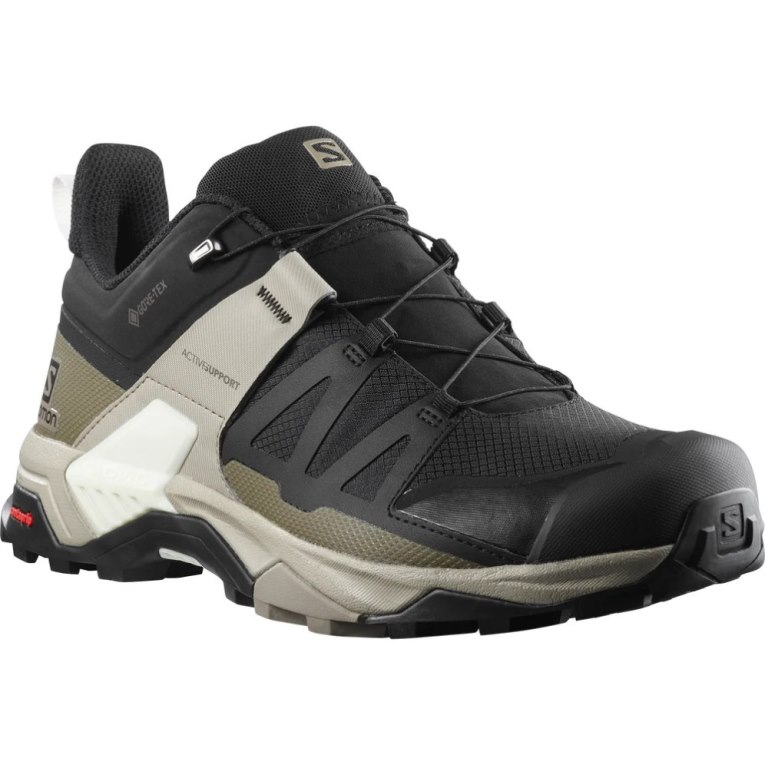 Black / Olive Salomon X Ultra 4 GTX Men's Hiking Shoes | IE ZA9743